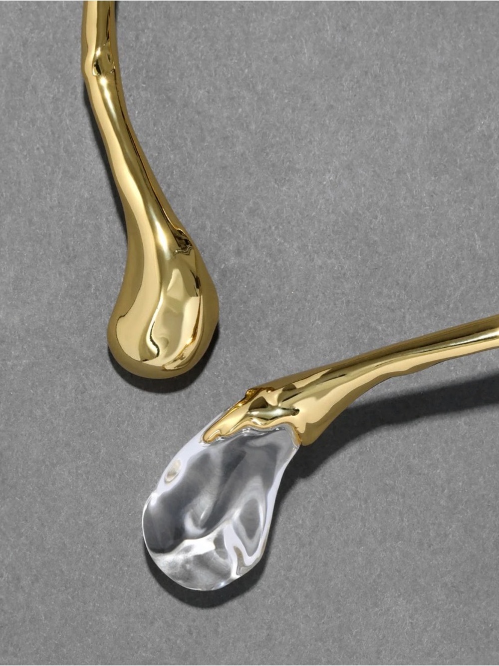 ALEXIS BITTAR Liquid Lucite Sprout Collar Necklace Gold Clear JL18 - Picture 4 of 6